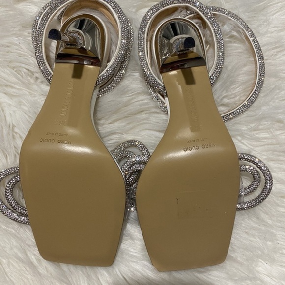 New Mach & Mach Double Crystal Bow Square‎ toe sandal size 36.5EU - Picture 9 of 13